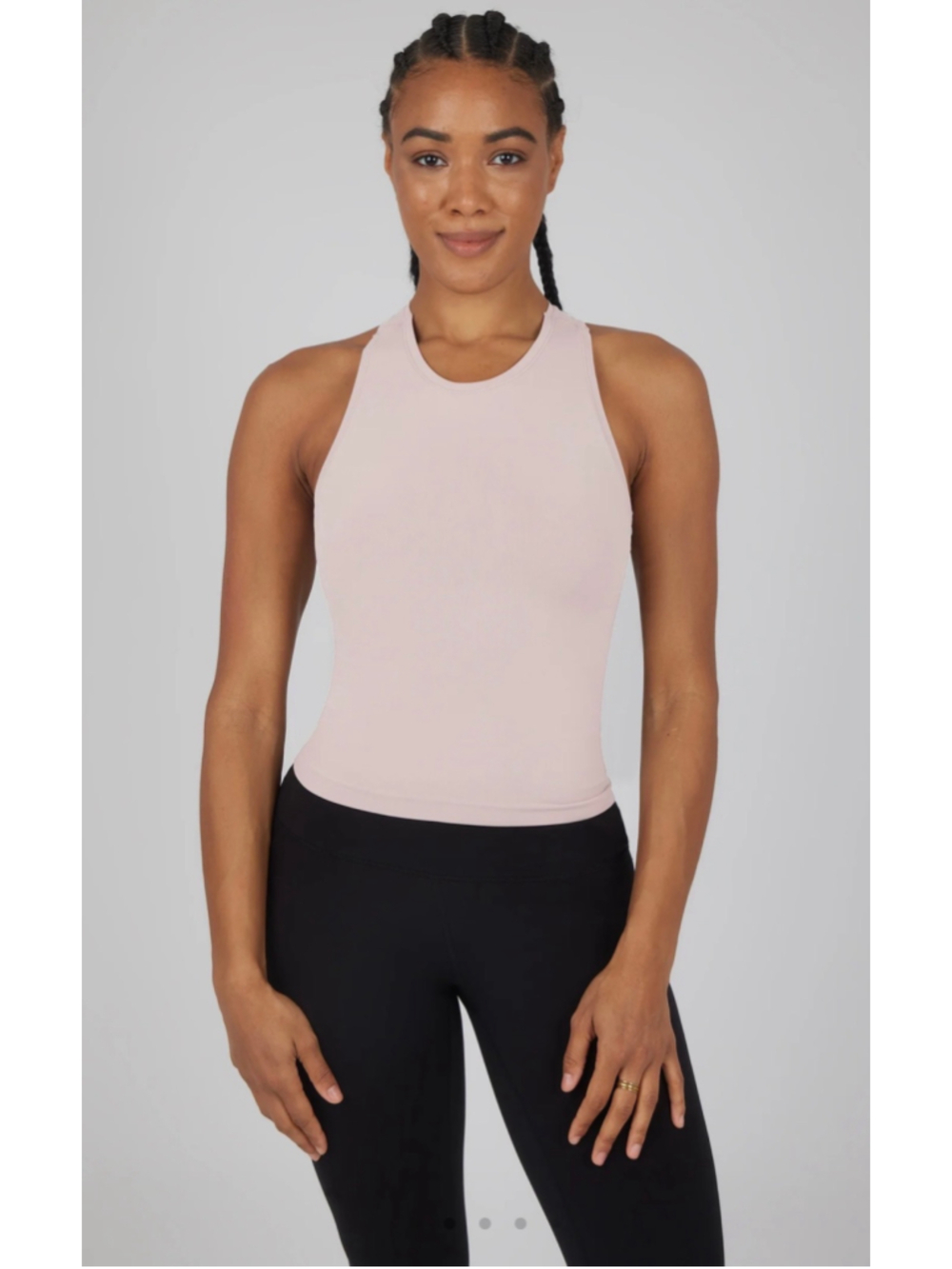 Women's Yogalicious Seamless Racerback Tank Top Beige Size L - Picture 9 of 9